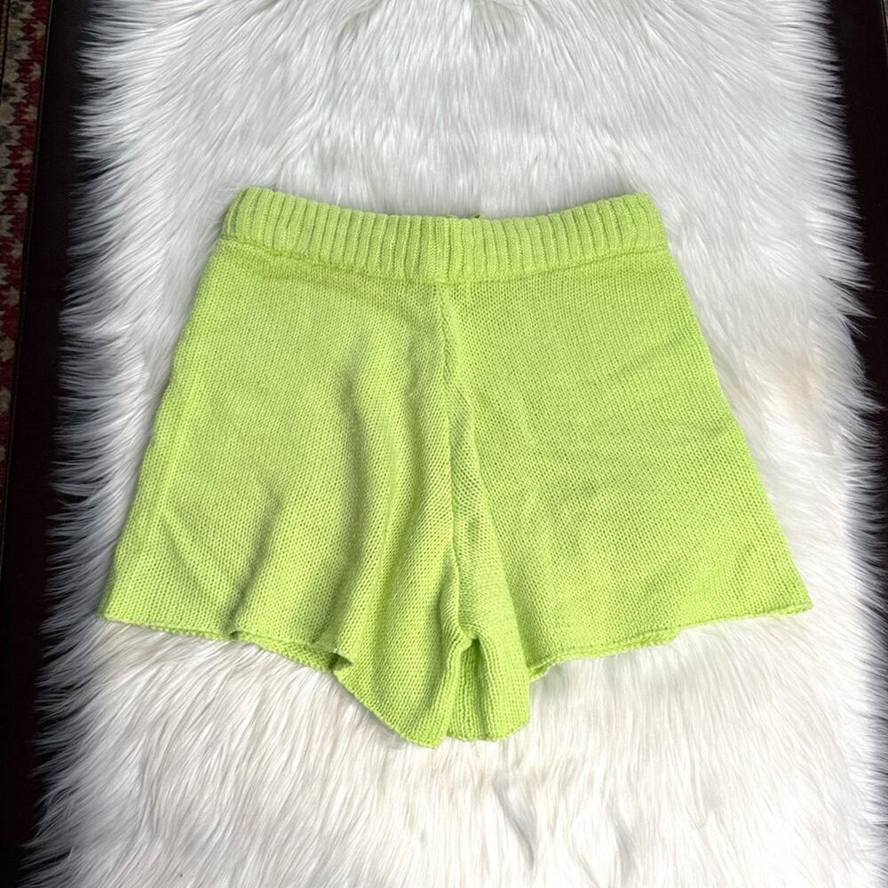 WeWoreWhat Lime Green Knit Sweater Shorts - Picture 6 of 6